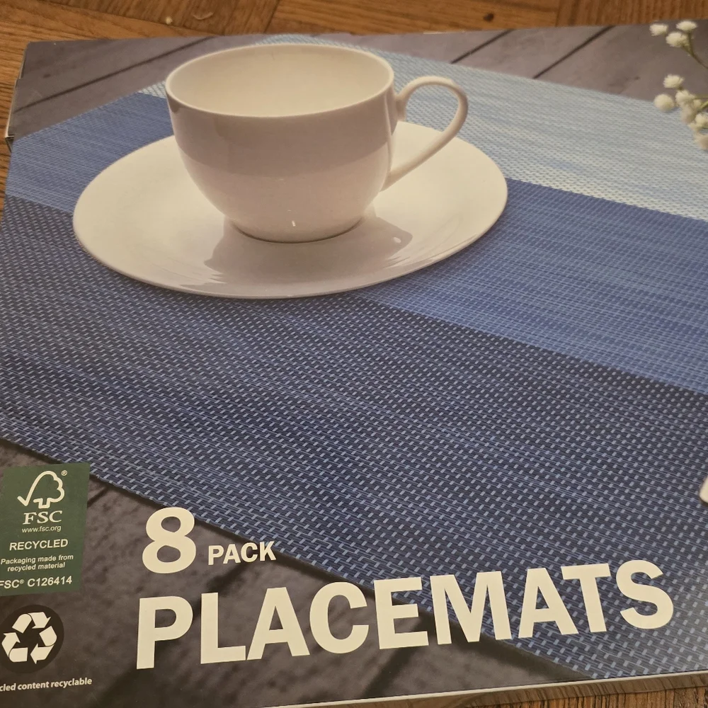 Boston Traders Home 8 Pack Placemats, Blue - Picture 7 of 7